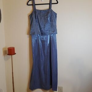 Alex-evenings Women's Silver and Grey Dress